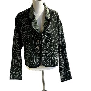 VTG Beluva San Francisco Reversible Blazer Jacket,Contrasting Black and Green